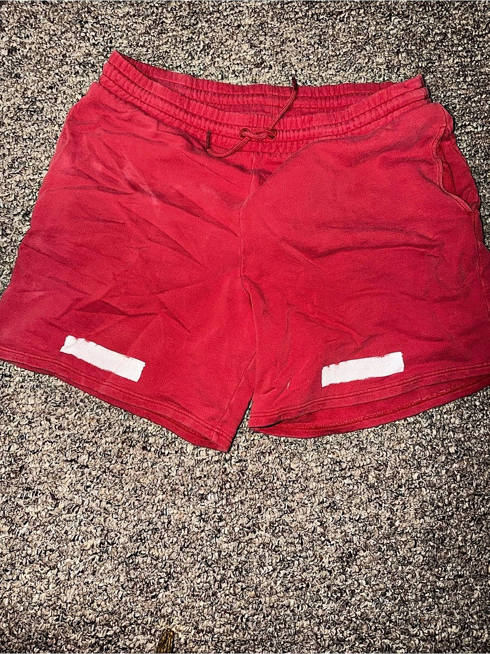 Off-White Diagonal Marker Sweatshorts washed Red
